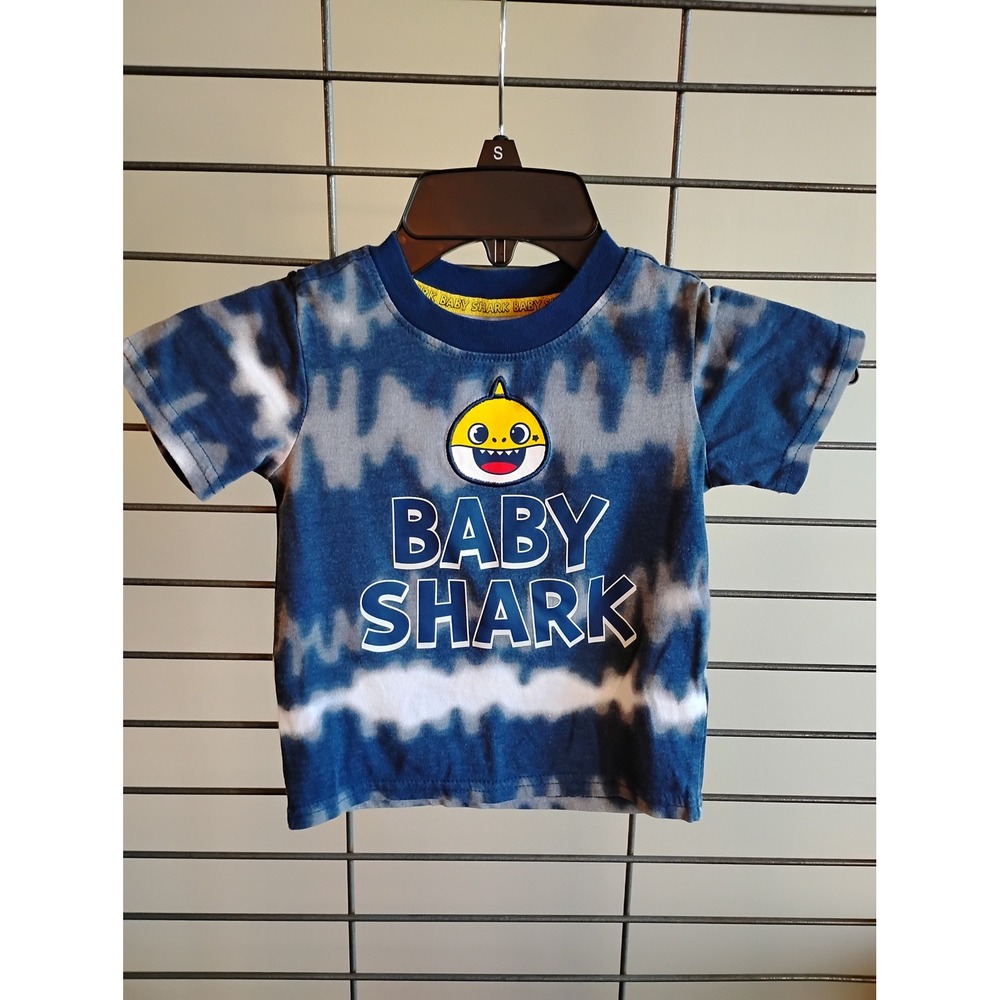 Pinkfong Nickelodeon Baby Shark Tie Dye Graphic‎ T-Shirt Blue Grey 2T